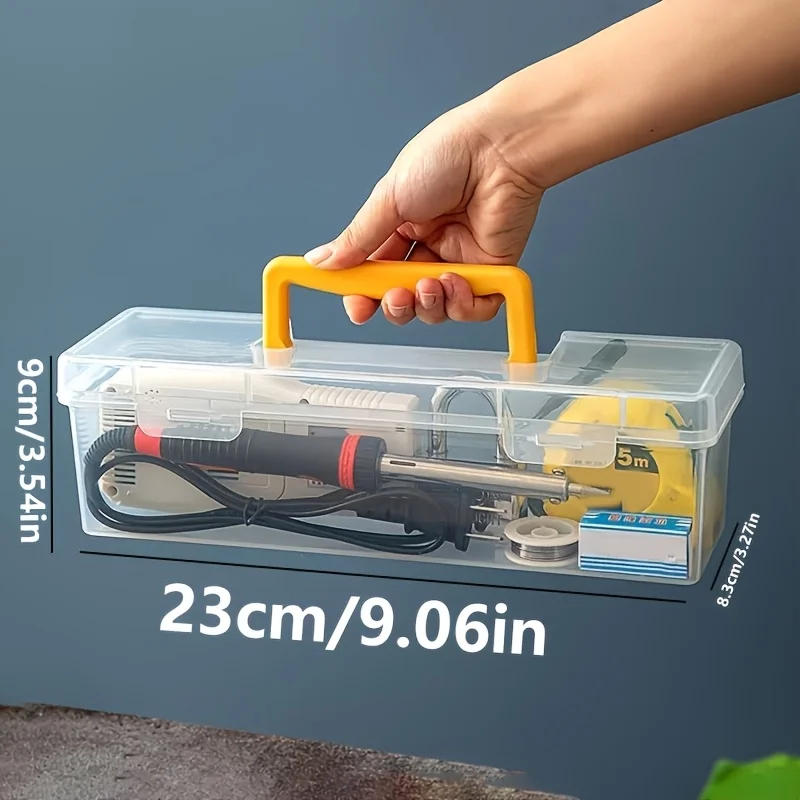 1Pc Handheld Storage Box with Lid Portable Organizer for Screws Crafts Home DIY Desktop & Outdoor Use