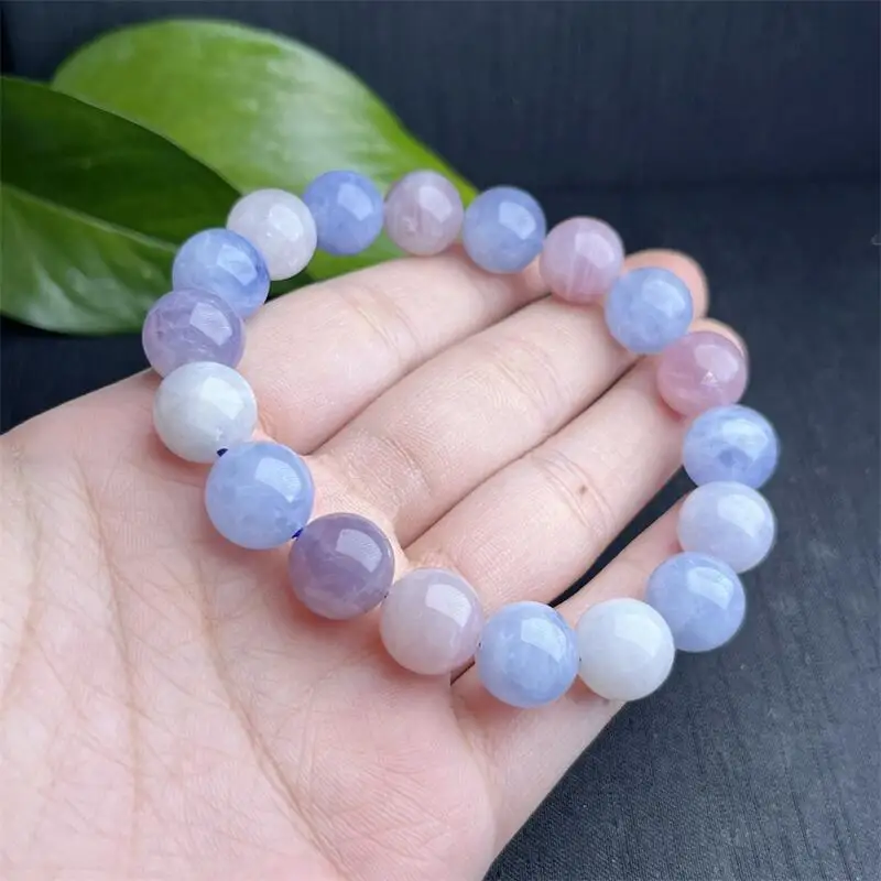 10MM Natural Purple Blue Rose Quartz Bracelet Fashion Crystal Quartz Gemstone Jewelry Reiki Healing Gift For Women 1PCS