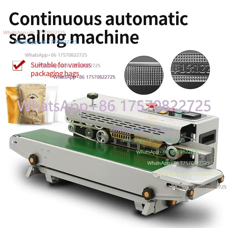 Automatic Continuous Film Sealing Machine for Plastic Bags Food Band Sealer Package Machine for Expanded Food Products