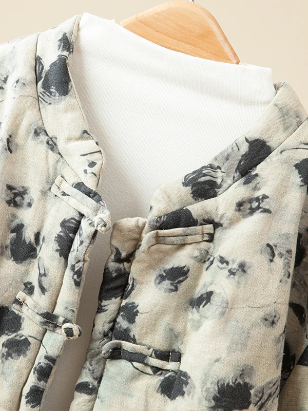 معطف شتوي من القطن والكتان Hanfu للنساء بتصميم عتيق طويل Sve ملابس خارجية مستديرة Ne ملابس صينية تقليدية #4