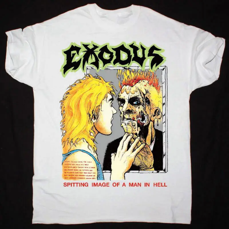 Exodus SPITTING IMAGE OF A MAN IN HELL White All Size S to 234XL T Shirt