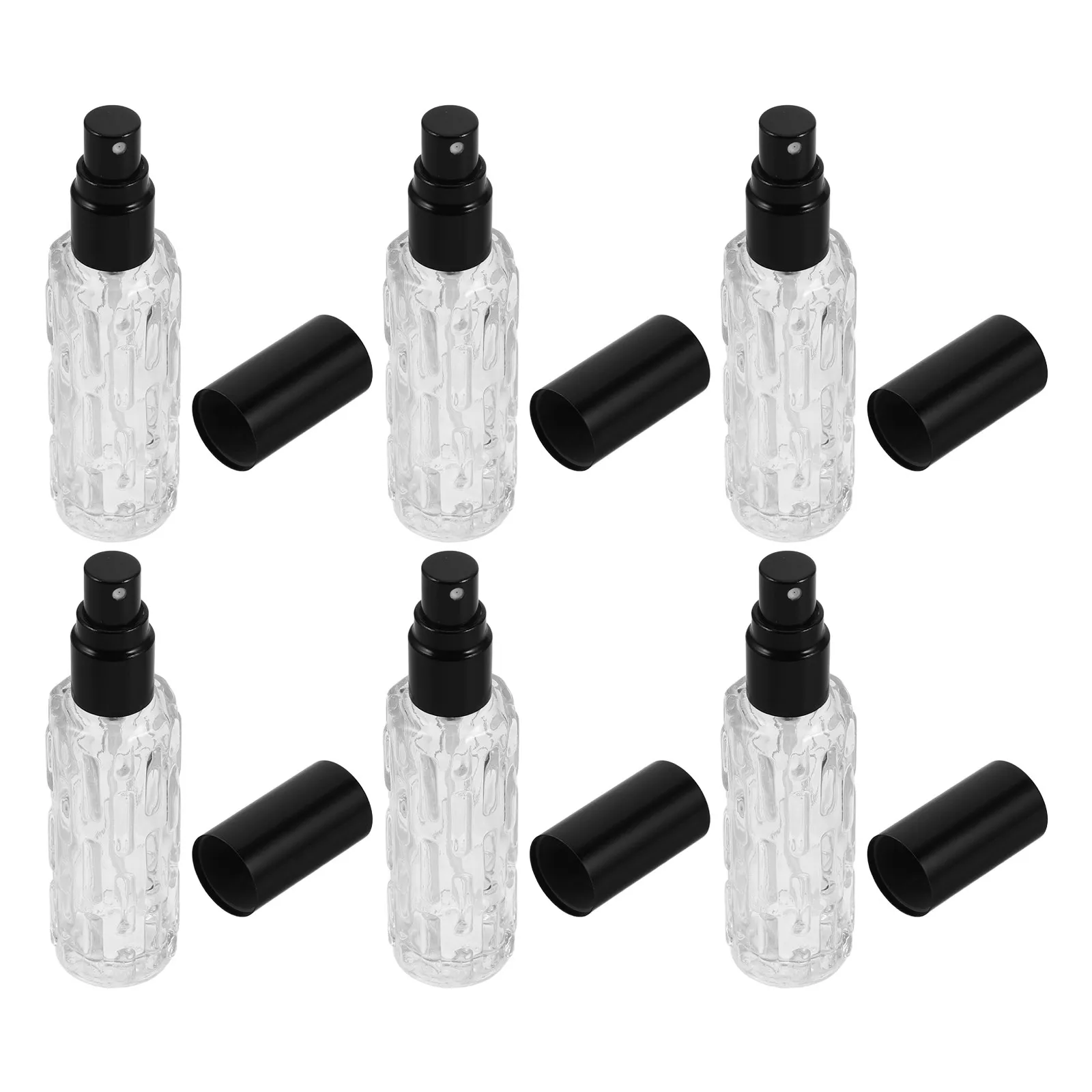 6Pcs 15Ml Mini Perfume Bottle Glass Body Aluminum Shell Leak Proof Spray Pump Portable Travel Size Fragrance Container Aroma