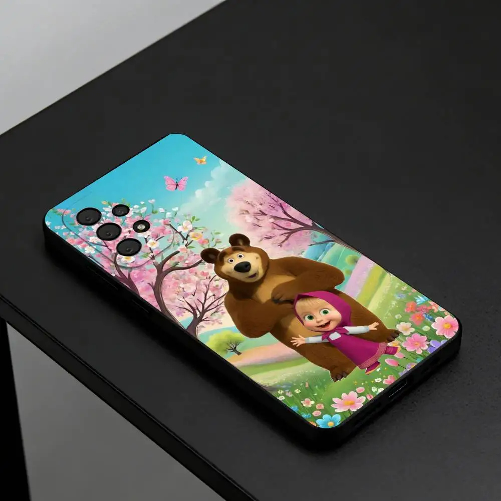 Masha-A And Bears  Phone Case For Samsung S26,S25,S24,S23,S22,Plus,Cover Soft Black Shell