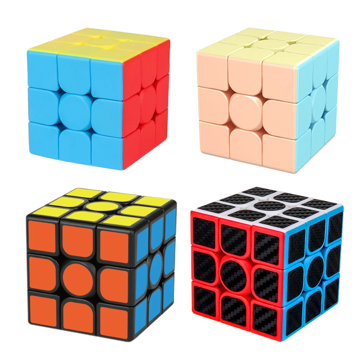 المكعب السحري 3x3x3 ملصق أسود معكرون ألياف الكربون تخفيف التوتر لغز المهنية السلس سرعة لعبة لعبة أطفال هدية