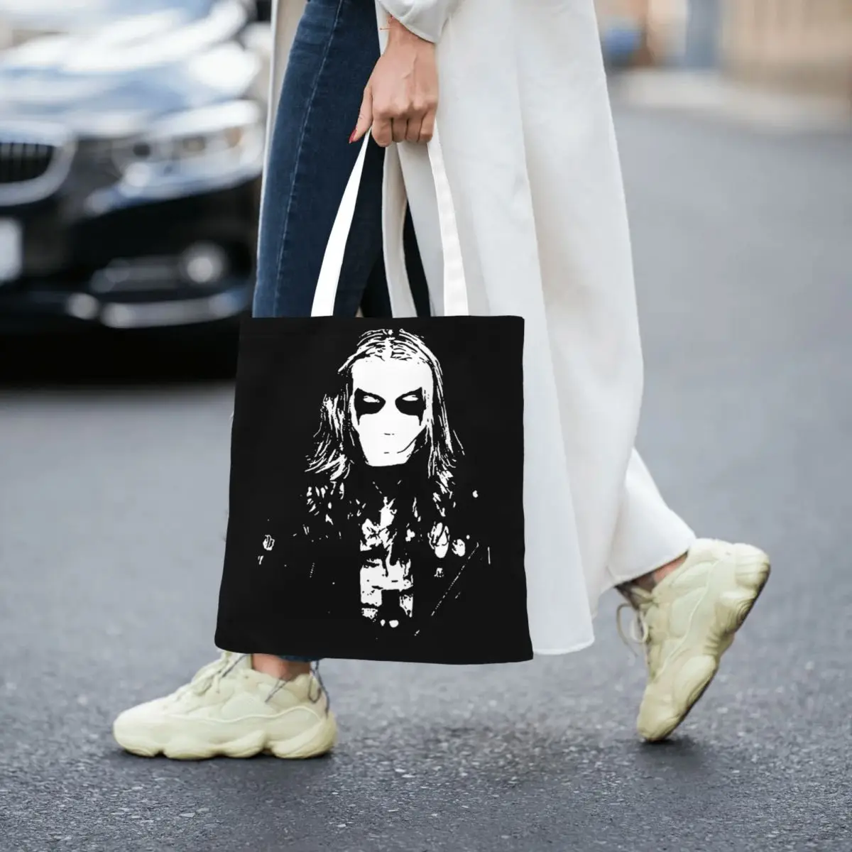 Black Metal Euronymous Canvas Tote Bag Trendy Large Capacity Shopping Bag for Women Student Bags