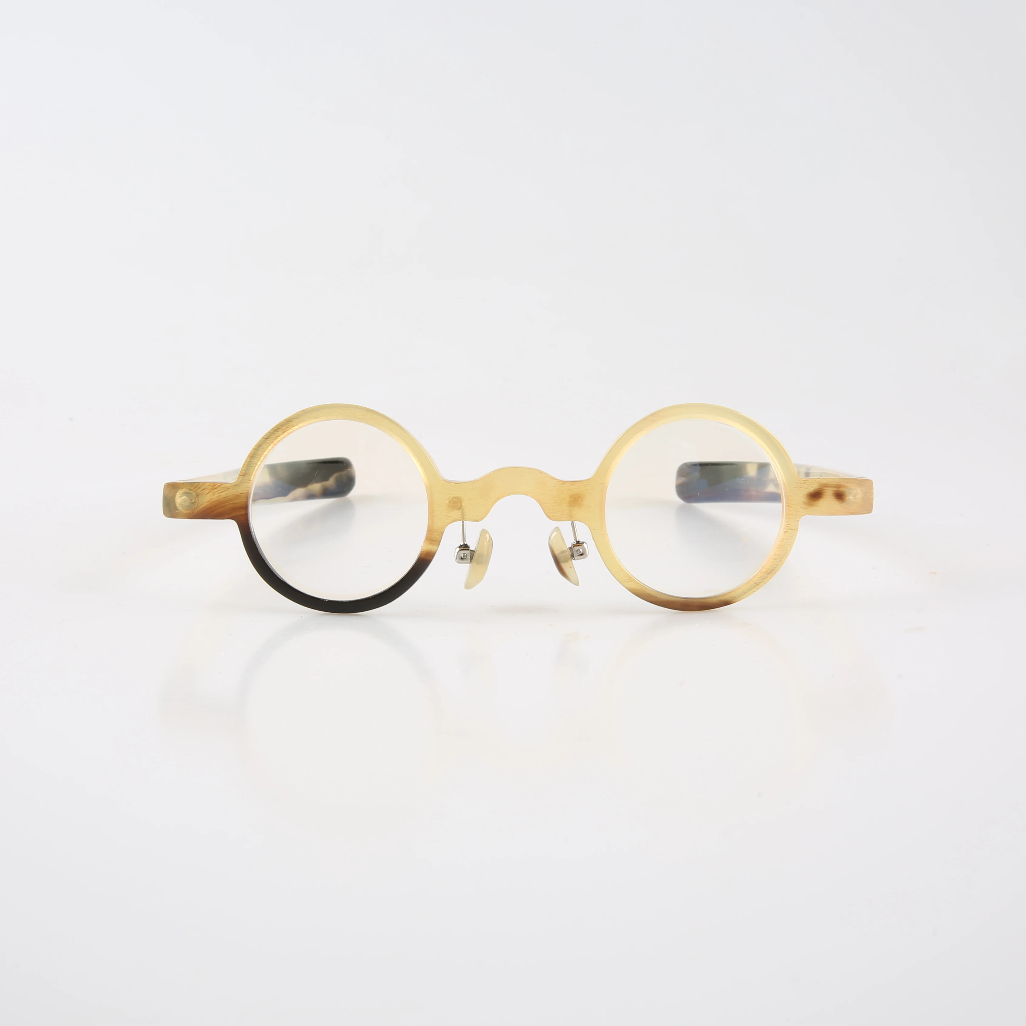 

Man Women's Glasses Frames Unique Retro Round Vintage Optical Eyeglasses Handmade Honey Black Horn Prescription Eyeglass Frames
