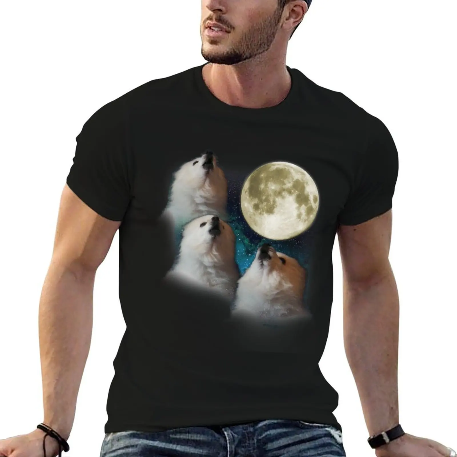 Gabe the Dog - Three Gabe Moon T-Shirt boys whites shirts graphic tee tee shirts for men