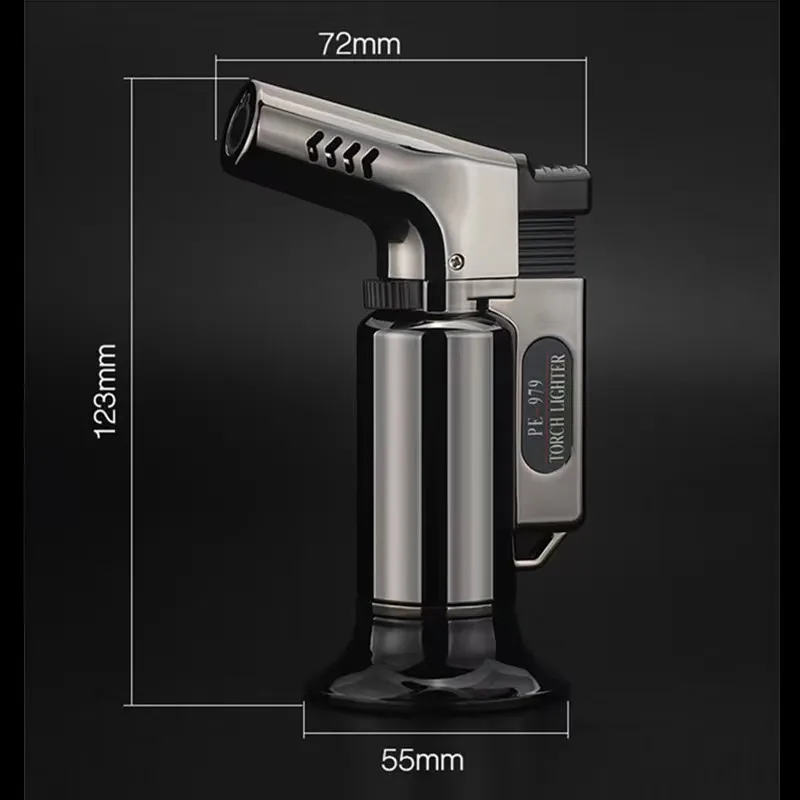 Upgrade 3 Jet Metal Welding Gun Windproof Turbine Gas Lighter Kitchen Cooking Adjustable Flame Powerful Airbrush Cigar Tool