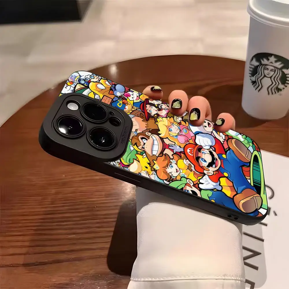Bricks S-Super Mario Bros Handyhülle für iPhone 17 Pro Max 15 Pro 16 14 Plus 12 13 Mini 11 Pro Stoßfeste Weiche Schutzhülle