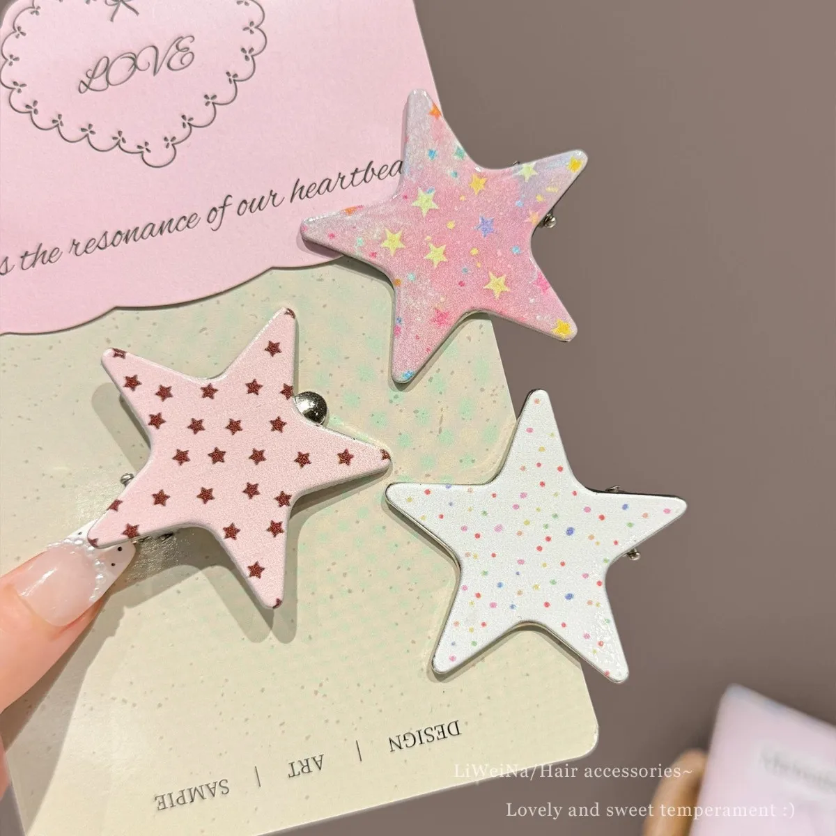 Sweet Star Hairpin Dopamine Y2k Bangs Side Clip Duck Bill Clip Headgear