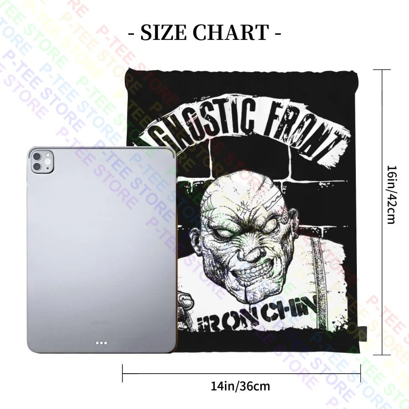 Agnostic Front Hardcore Punk Band Iron Chin Drawstring Bags Gym Bag Cute Shoe Bag Storage Bag School Sport Bag