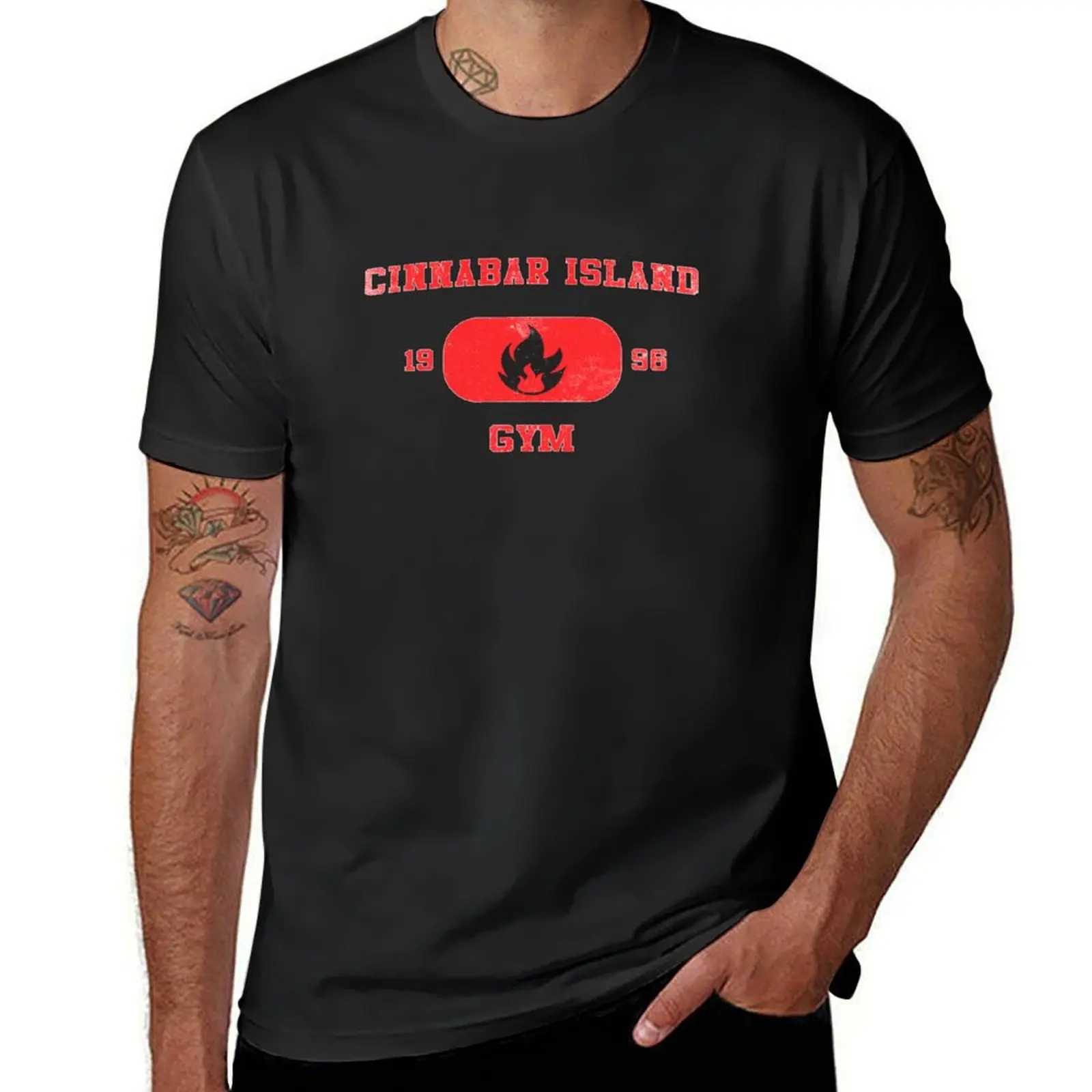 Cinnabar Island Gym T-Shirt summer top new edition kawaii clothes Aesthetic clothing T-shirts for men cotton