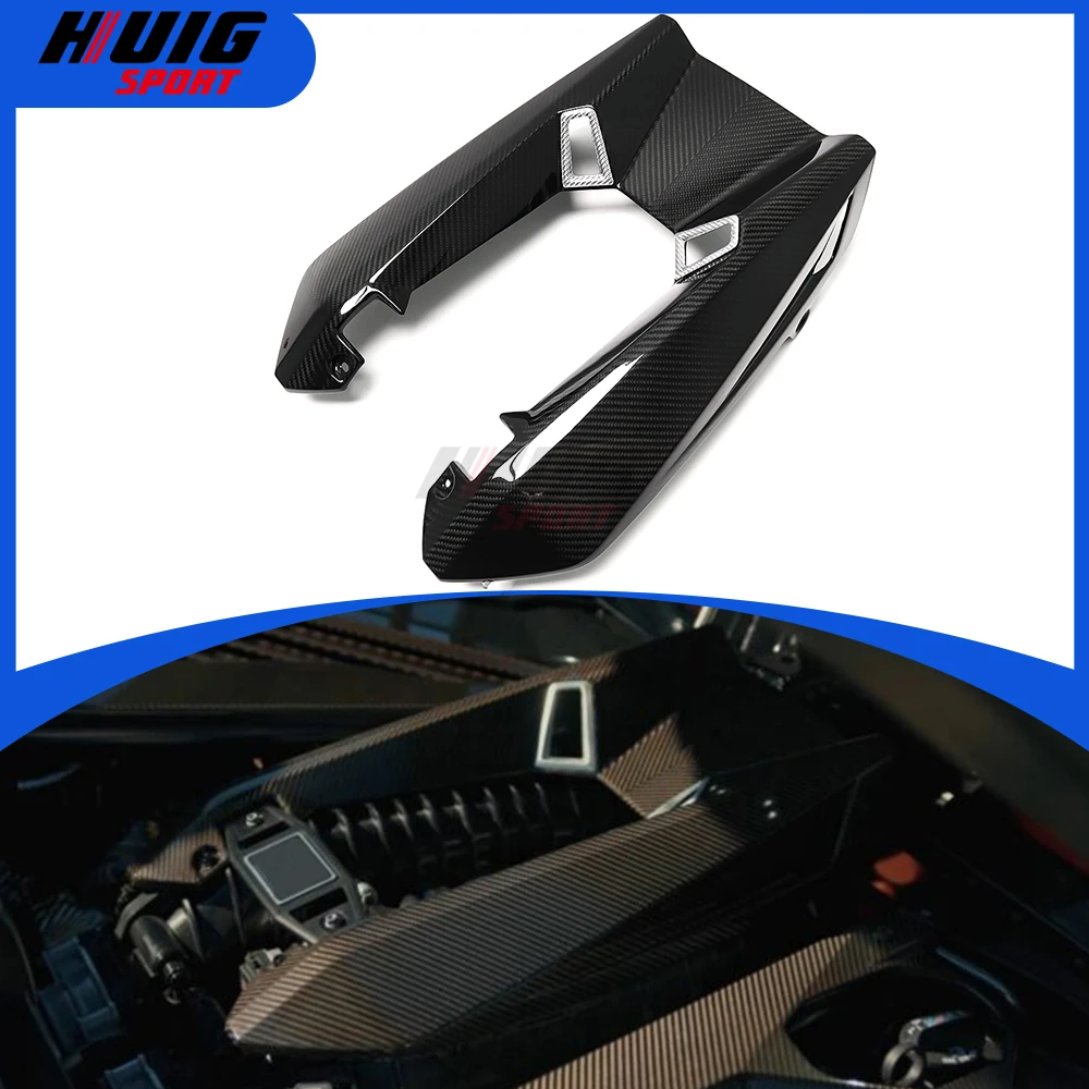 For Corvette C8 Coupe Z06 2023 2024 DRY Carbon Fiber Car Intake Manifold Bodykit Engine Hood Bay Bonnet Cover Trim Accessories