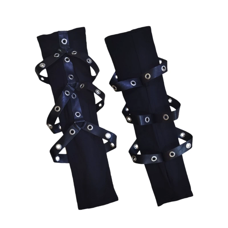 Trendy Dark Themed Arm Gloves Breathable Fabric For Daily Wear And Costumes