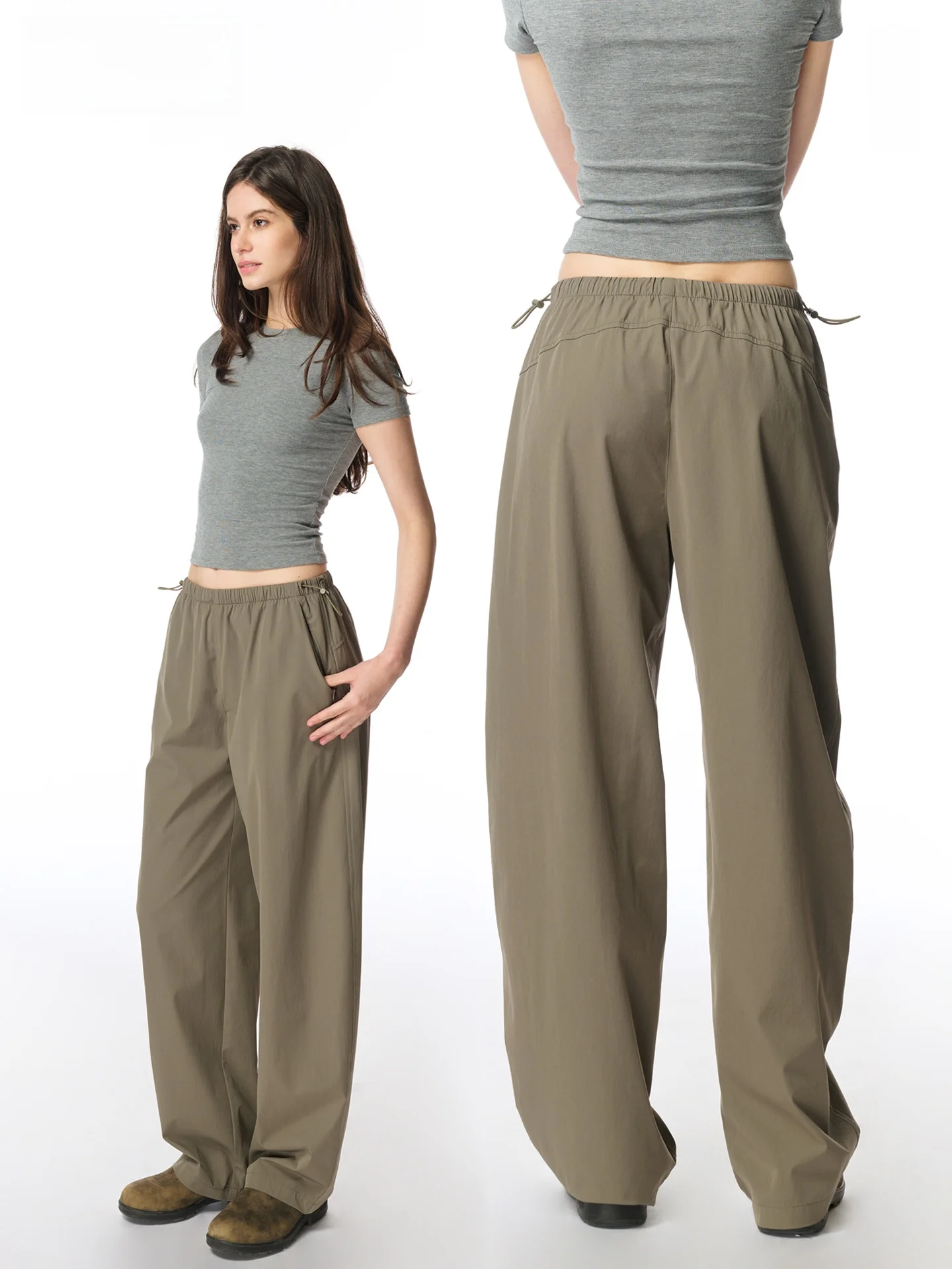 

Брюки женские Yuuue Quick Dry Wide Leg, весна 2026, новая модель, свободные, стройнящие, скрывающие недостатки фигуры, спортивные, повседневные, в уличном стиле