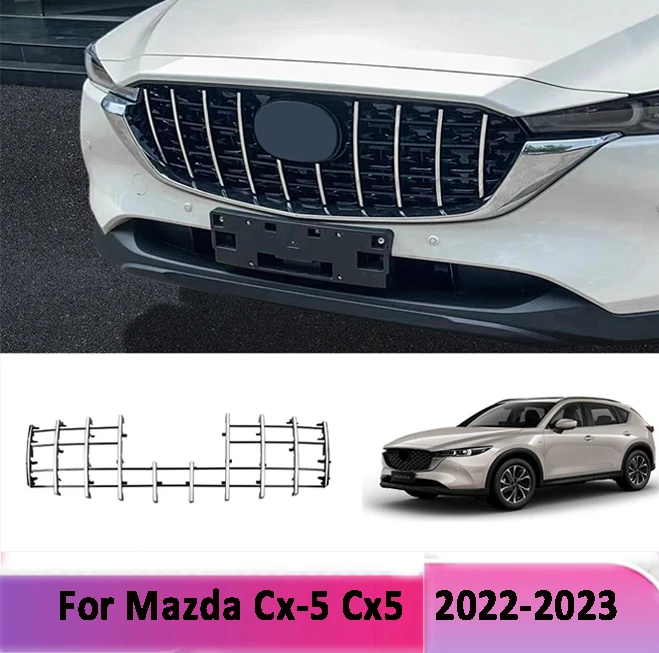 

For Mazda CX-5 CX5 2022 2023 ABS Chrome Front Grille Around Trim Racing Grills Trim Car Covers car-styling Car Accessories