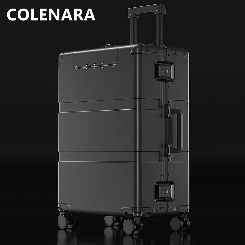 COLENARA-Equipaje rodante para hombre, Maleta de cabina Universal, aleación de aluminio y magnesio, 20 \