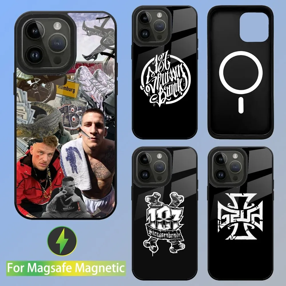 GZUZ 187 Strassenbande Rapper Phone Case For iPhone 15,14,13,12,11,Plus,Pro,Max Mini Magsafe Magnetic Wireless Charging