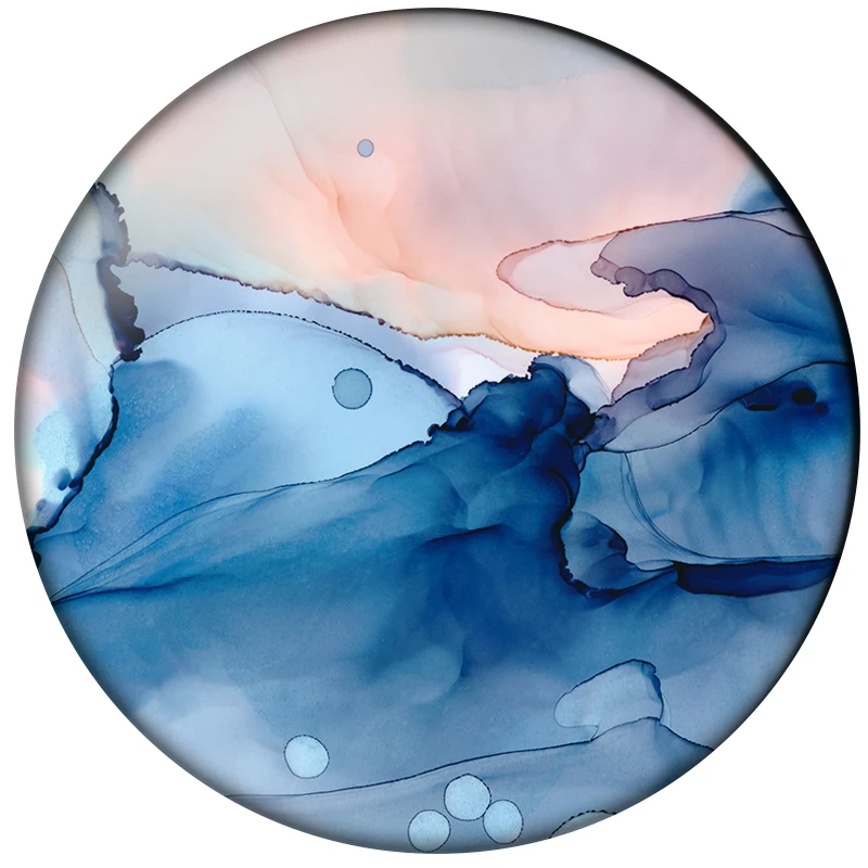 24pcs Watercolor Glass Cabochon Blue Green Grey Color Patterns Round Photo Glass Cabochon Demo Flat Back Making Findings H055