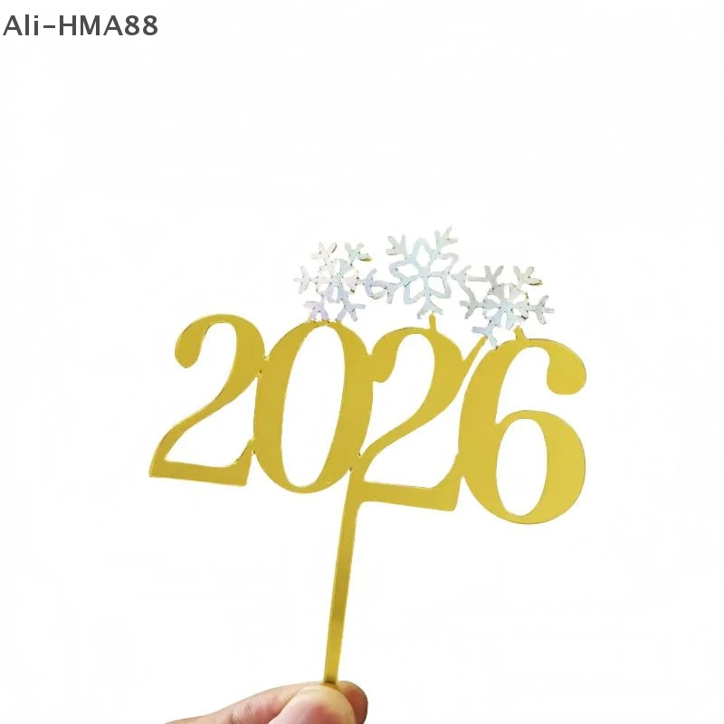 1 قطعة 2026 السنة الجديدة كعكة توبر عيد الميلاد الحلوى كب كيك الاكريليك توبر السنة الجديدة حفلة كعكة الزينة #4