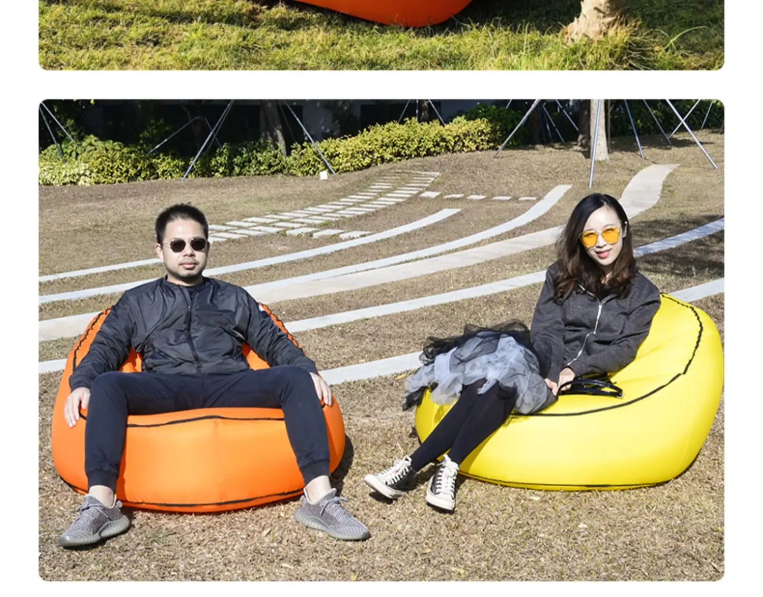 Music Festival Inflatable Sofa Outdoor Camping Tool Single Lying and Sleeping Air Bed Portable and Foldable Lazy Air Cushion
