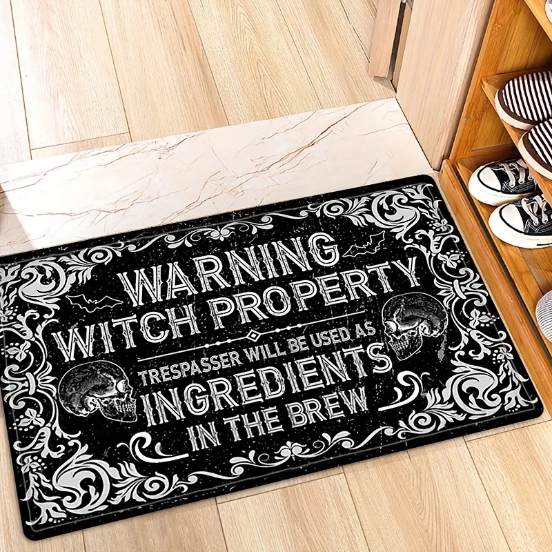 VIKAMA Dark Gothic Doormat Soft, Warm and Sound-Absorbing Entrance Hallway Mat Bathroom, Toilet and Lavatory Rug Home Decor