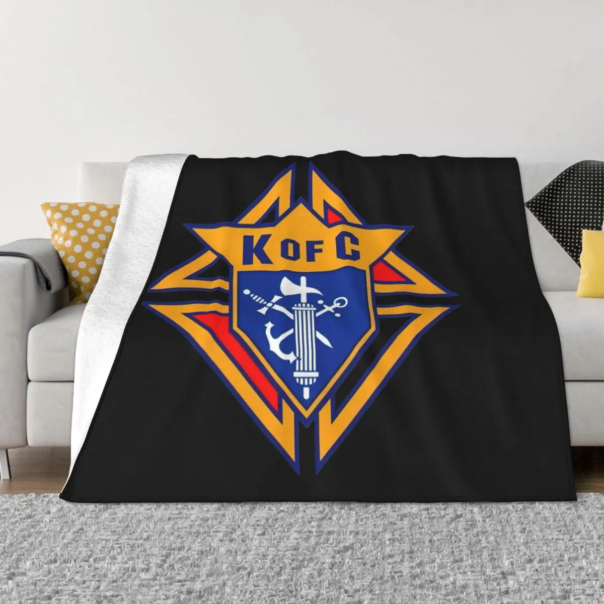 

Knights Of Columbus Logo Blanket Flannel Summer Air Conditioning Multi-function Throw Blankets for Bedding Office Bedspreads