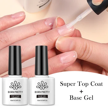 BORN PRETTY 10ml Base Gel Top Coat Rubber Gel Reinforcement ...