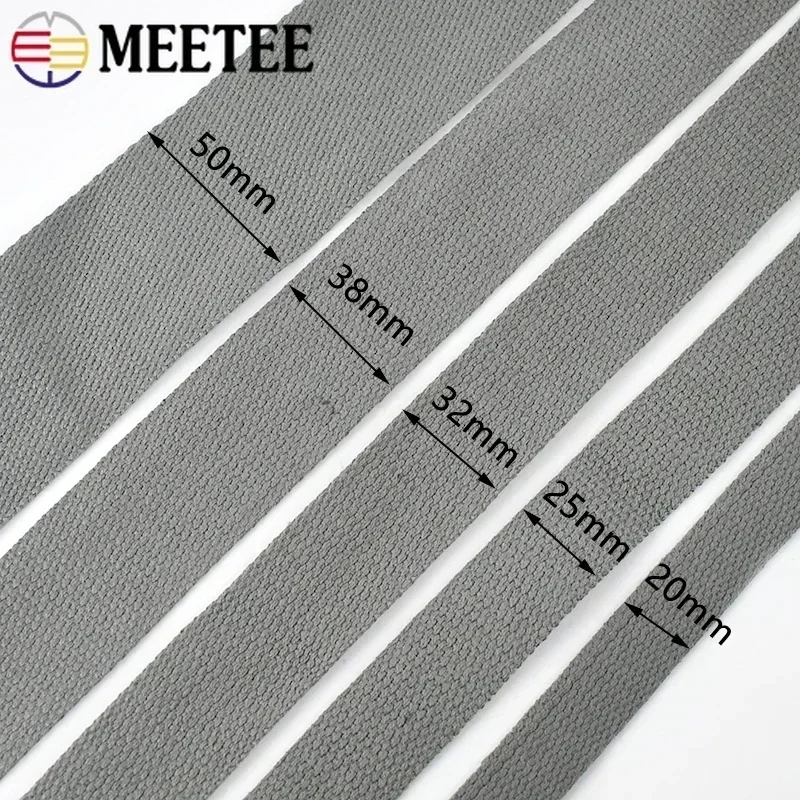 10Meters 20/25/32/38/50mm Cotton Webbing 1.3mm Thick Canvas Bag Strap Backpack Band Clothes Ribbon Tape DIY Sewing Accessories