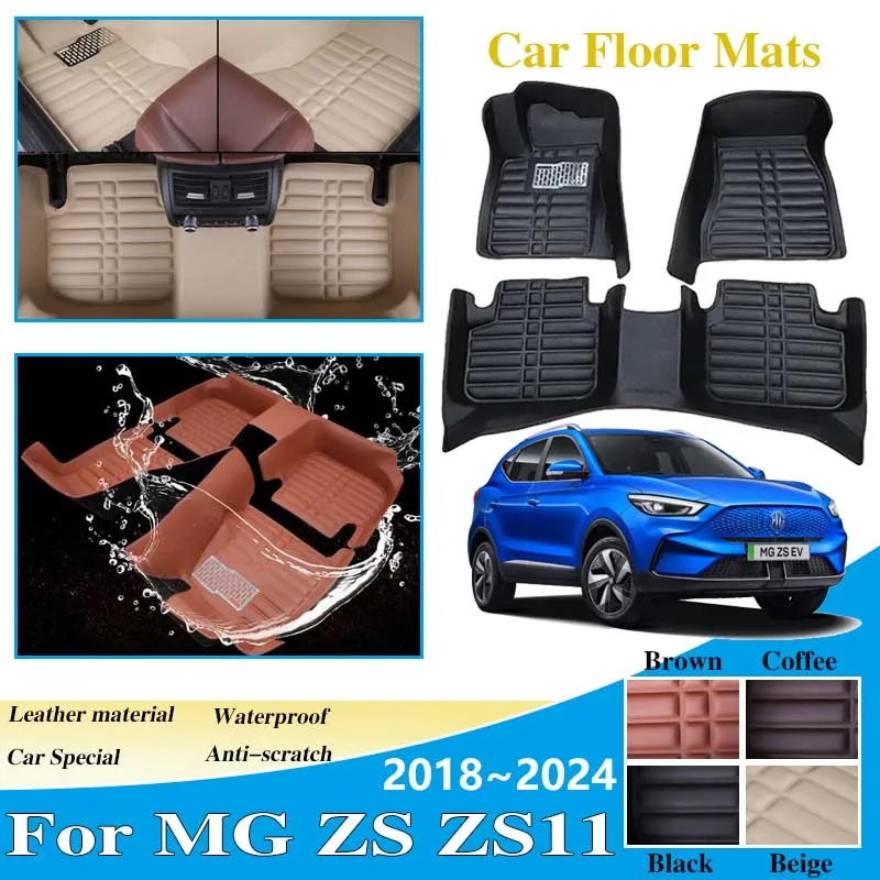 

Car Mat Leather For MG ZS EV MGZS ZS11 ZST 2018~2022 2023 2024 LHD Waterproof Foot Pad Leather Liner Carpet Interior Accessories