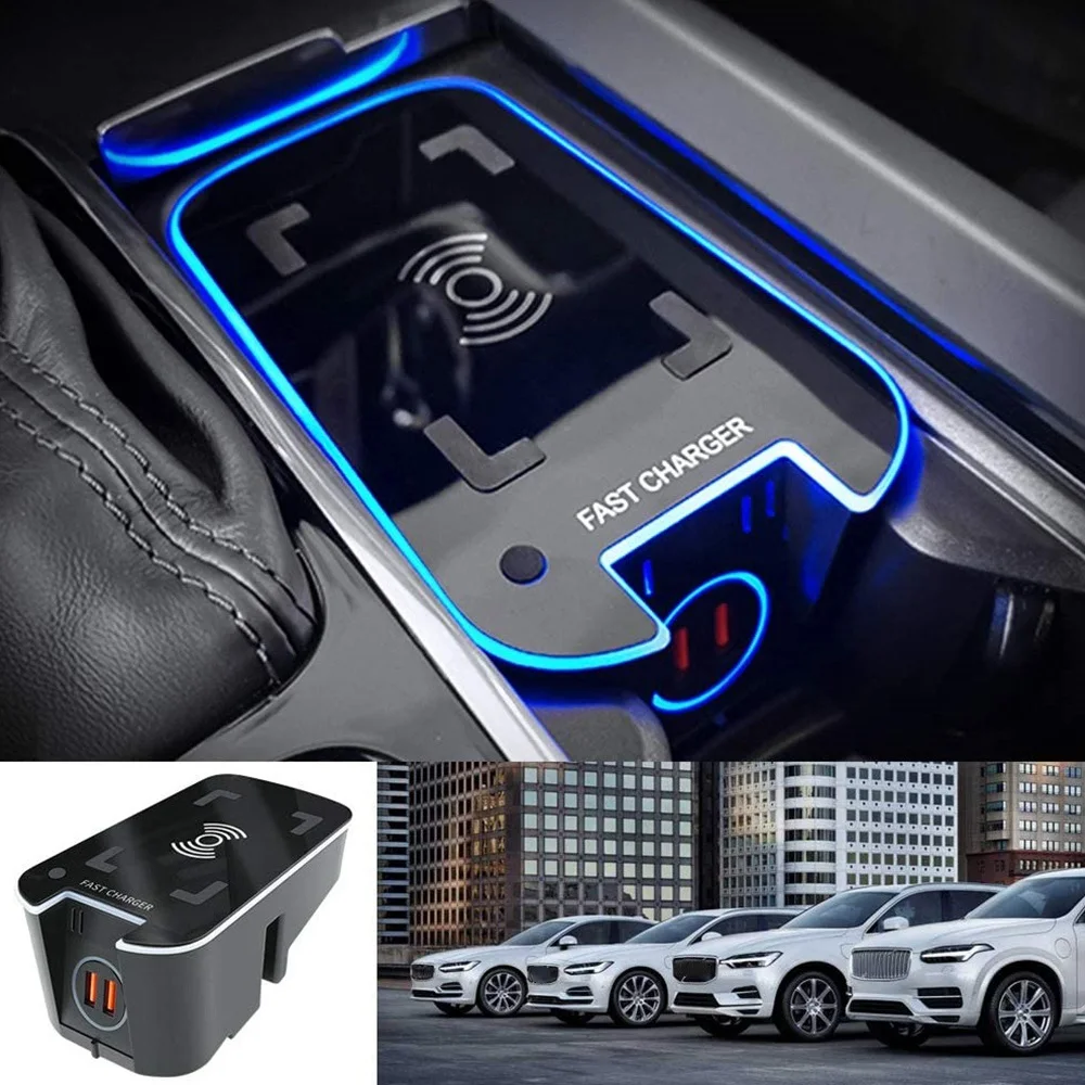 15W Car for Qi Wireless Charger Charging Plate Phone Holder for Volvo XC90 S90 XC60 VC60 S60 V90