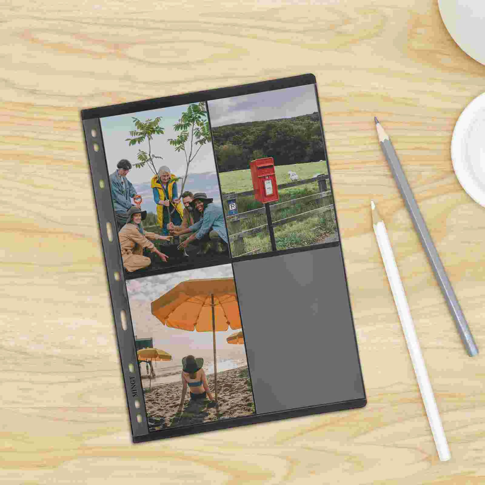 Álbum de selos dupla face, armazenamento de álbuns de folhas soltas para colecionadores, coleta de pvc com 10 peças