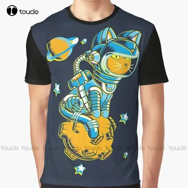 Space Cat Graphic Outer Space T-Shirt Digital Printing Tee Shirts Streetwear Xxs-5Xl New Popular Unisex Christmas Gift