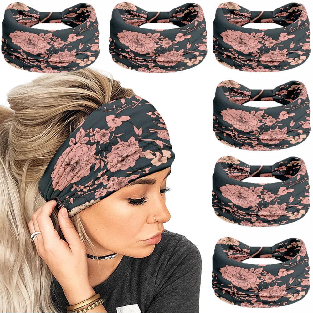 

0277 women's headband headband claw-shaped elastic hairband wide and thick women's sports headband women's headband 6ps