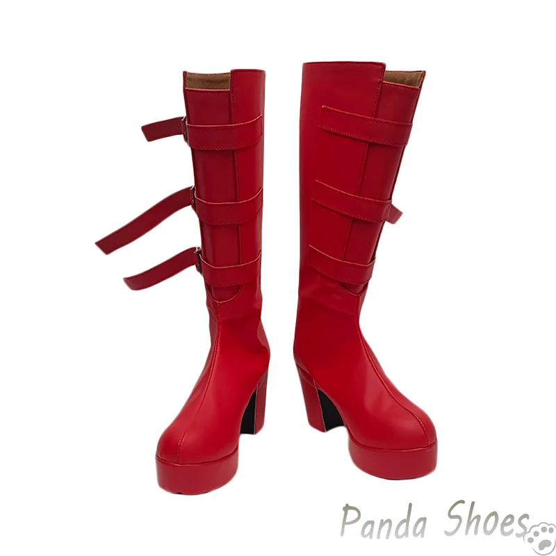 Anime Perona Cosplay Shoes Anime Game Cos Long Red Boots Perona Cosplay Costume Prop Shoes for Con Halloween Party