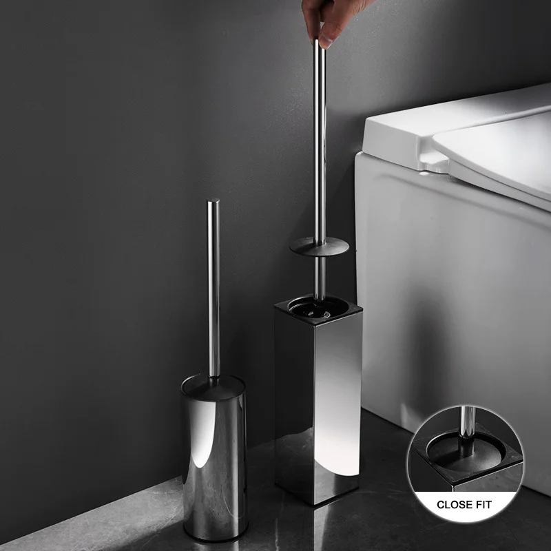 Imagem -04 - Wall Mounted Toilet Brush Ouro Ferramenta de Limpeza do Banheiro com Brush Holder Floor Standing Aço Inoxidável 304