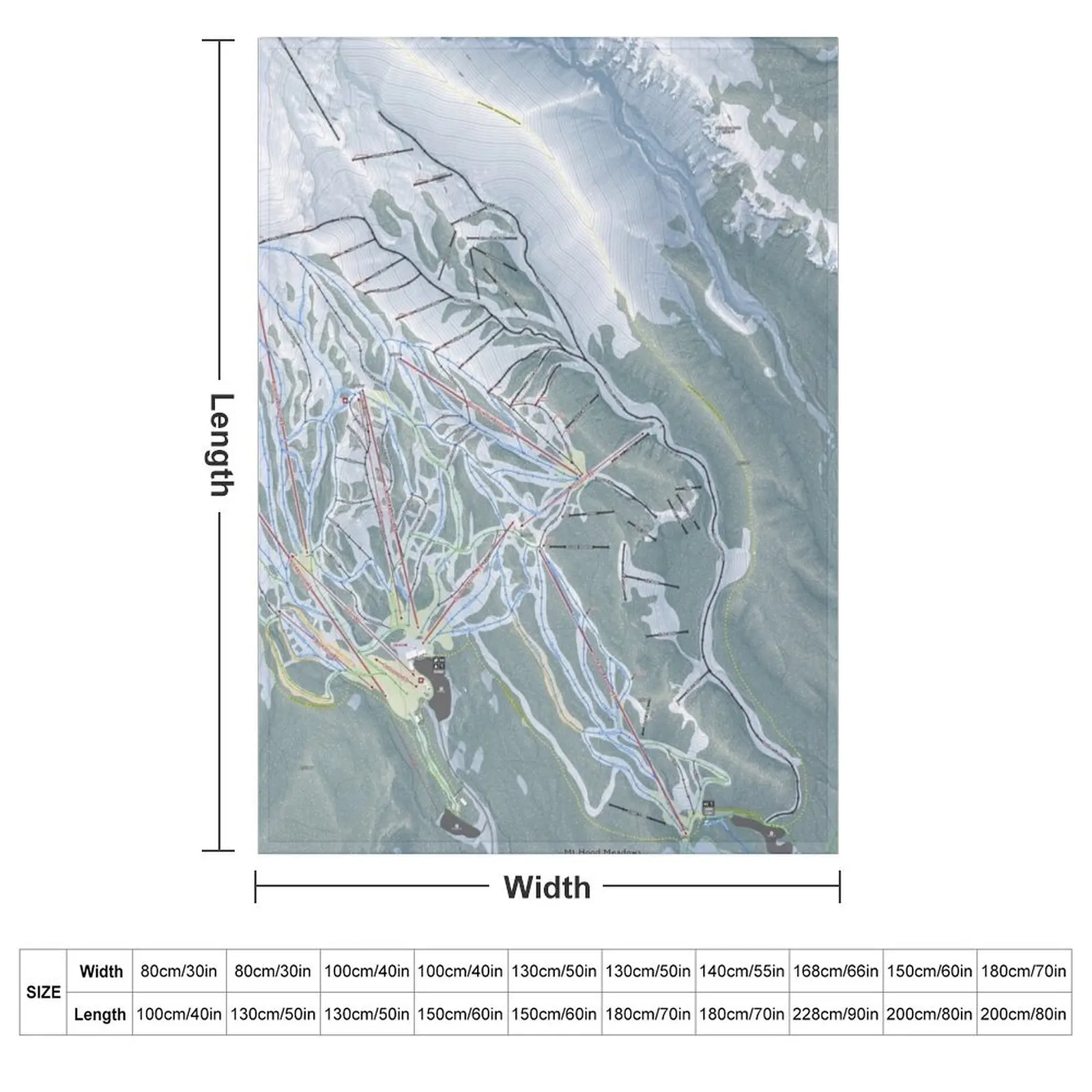 Mt Hood Meadows Resort Trail Map Throw Blanket Tourist Decorative Sofas Loose Hairy Bed covers Nap Blankets