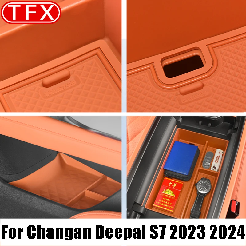 For Changan Deepal S7 2023 2024 Car Armrest Box Storage Box Center Control Organizer Modification SL03 Car Interior Products