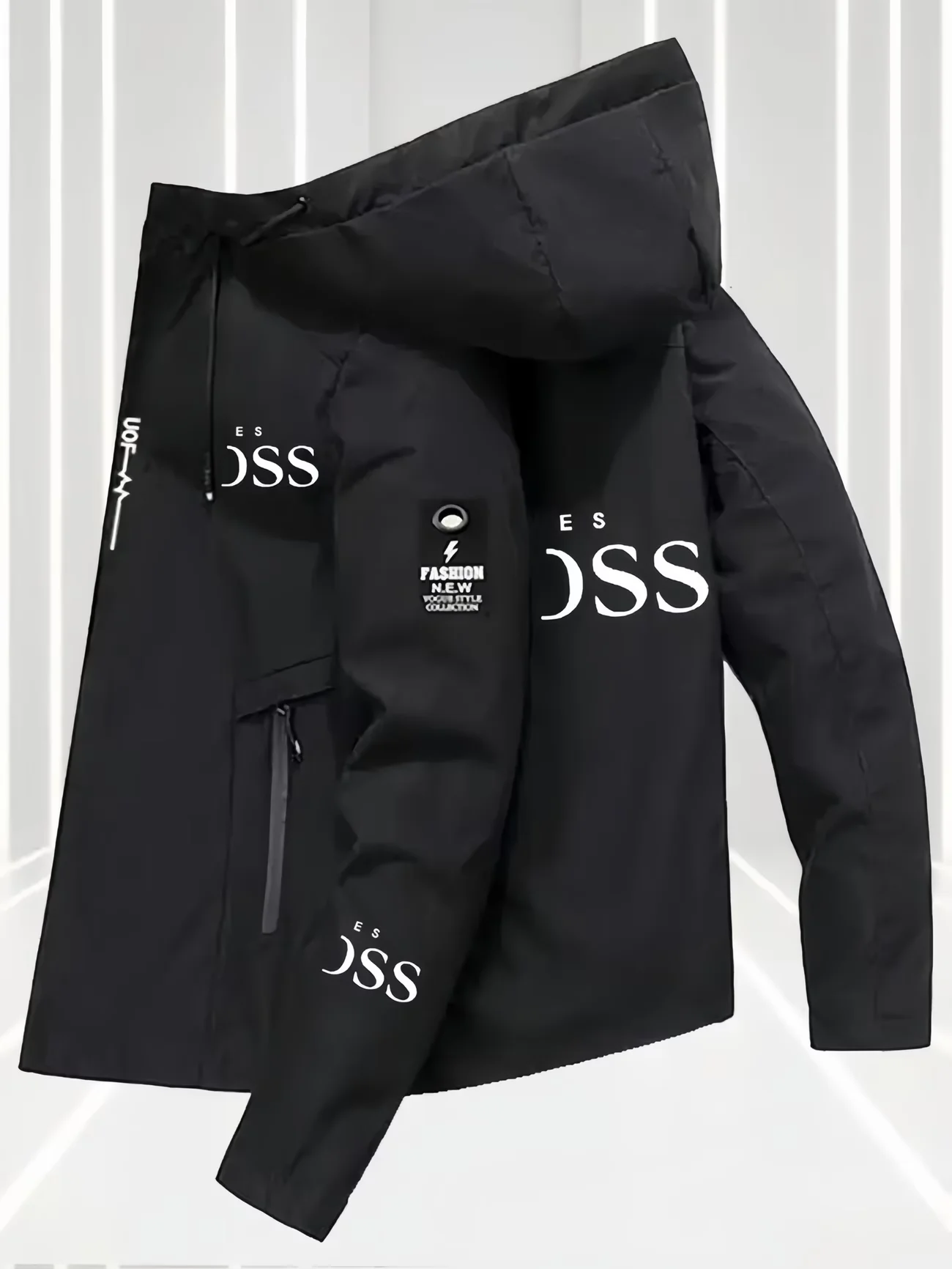 2DHooded Waterproof Jacket Men Outdoor Softshell Zip Up Outwear Windbreaker Hiking Camping Coats Lightweight Spring Autumn Coats