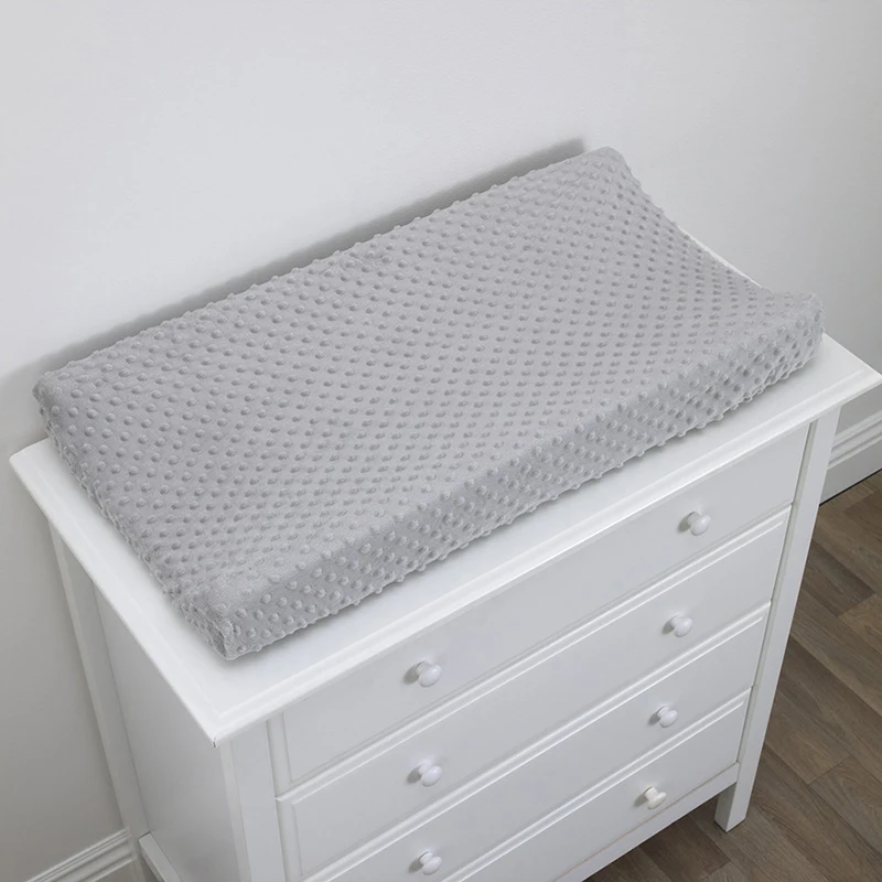 Soft Minky Dots Changing Table Sheets with Matching Nursing Pillow Cover for Baby Boy and Girl Changing Pad Cover 2PCS