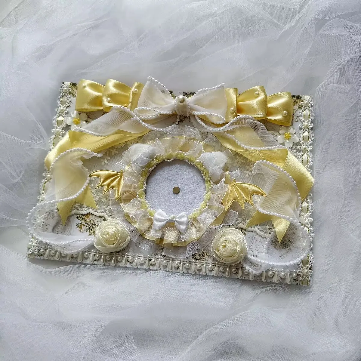 Luxury And Exquisite goods display Dinner plate Lace Ribbon Handmade Badge Display Board ita bag Insert Board