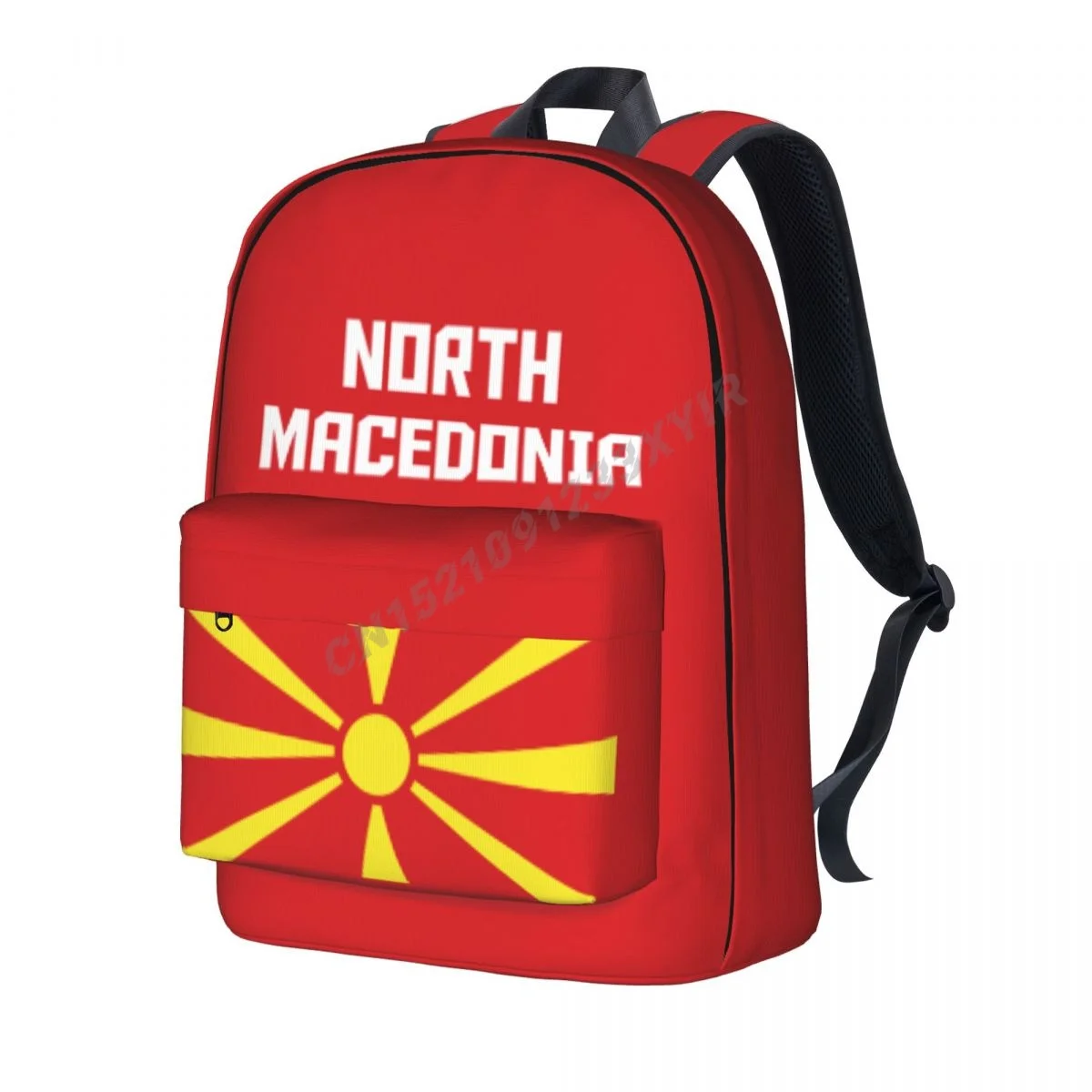 Unisex Backpack North Macedonia Flag North Macedonian Stitch Schoolbag Messenger Bag Case Laptop Travel Bag Mochila Gift
