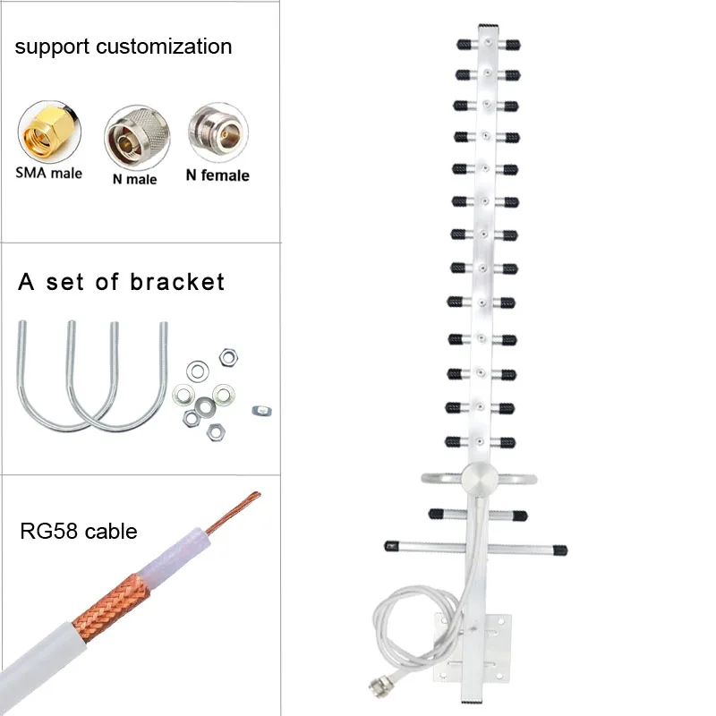 4g lte 3g gsm 28dbi Antenne 698 ~ 2700MHz wasserdichte drahtlose Yagi-Richtungs antenne für Signal verstärker im Freien
