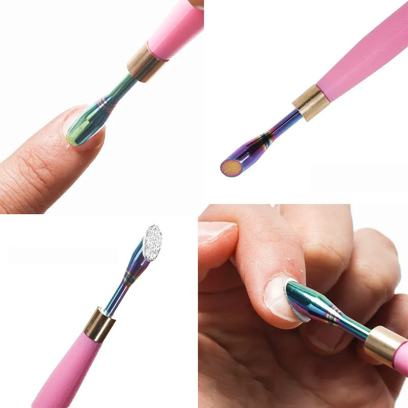 Nail Gel Tools Stainless Steel Pushes Dead Skin Removal UV Gel Nail Polish Cuticle Pusher Surface Sand Horseshoe Scraper Tool