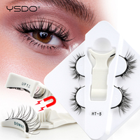 YSDO 3D Magnetic False Eyelashes Kit Reusable Natural Mink False Lash Professional Eyelash Extension With Tweezer Makeup Tool