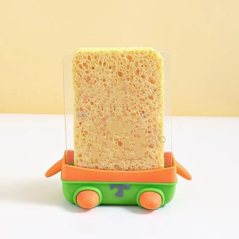 

Cute Cartoon Sponge Holder Utensils Drying Rack Sink Soap Rack Kitchen Household Organizer Storage Home Bathroom Accessories
