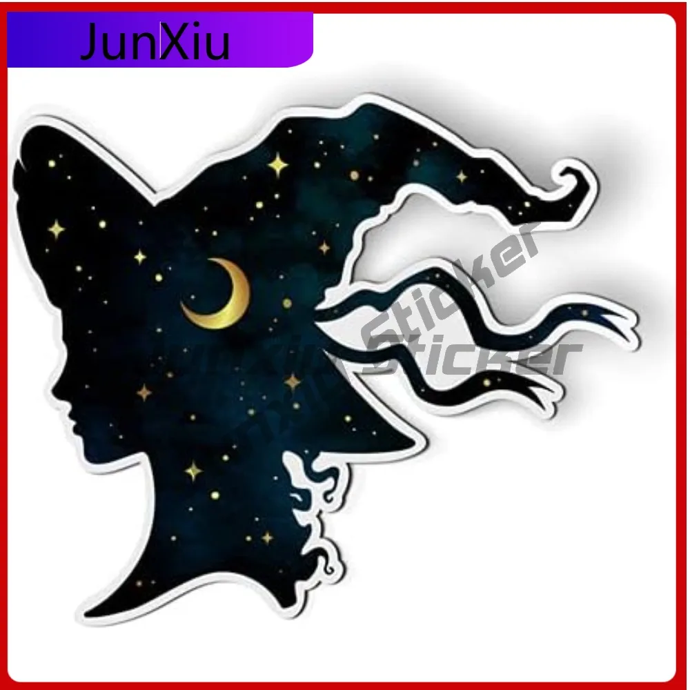 

Beautiful Witch Celestial Cool Best Gift Waterproof Stylish Window Decal Vinyl Car Laptop Bumper Auto Exterior Decor