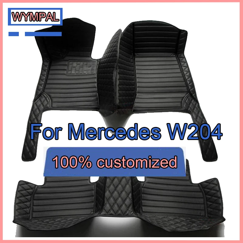 Alfombrillas automotrices personalizadas para coche, alfombrillas de cuero de lujo para Mercedes W204, 2008, 2009, 2010, cobertura completa