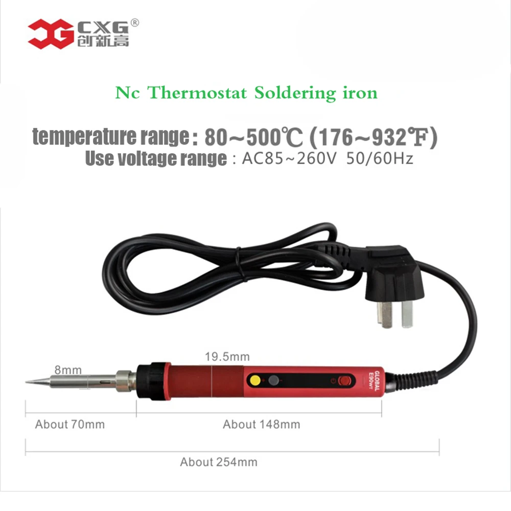 NEWEST CXG E60WT/90WT/110WT 110V/220V EU/US ROHS LCD Temperature Digital LED Adjustable Electric Soldering Iron+tips