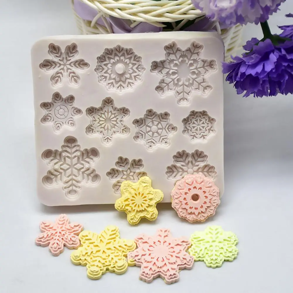

Snowflake Epoxy Silicone Mold Chocolate Candy Mold Christmas DIY Baking Tool 2026 Snowflake Cake Biscuits Baking Silicone Mold